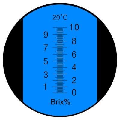 Refraktometer Brix 0-10% med 
